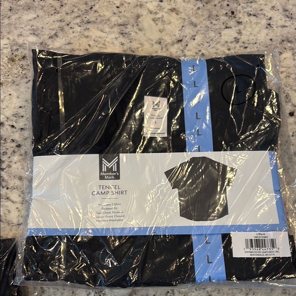 Members Mark Relaxed Fit Black Tencel Camp Shirt Ladies Large